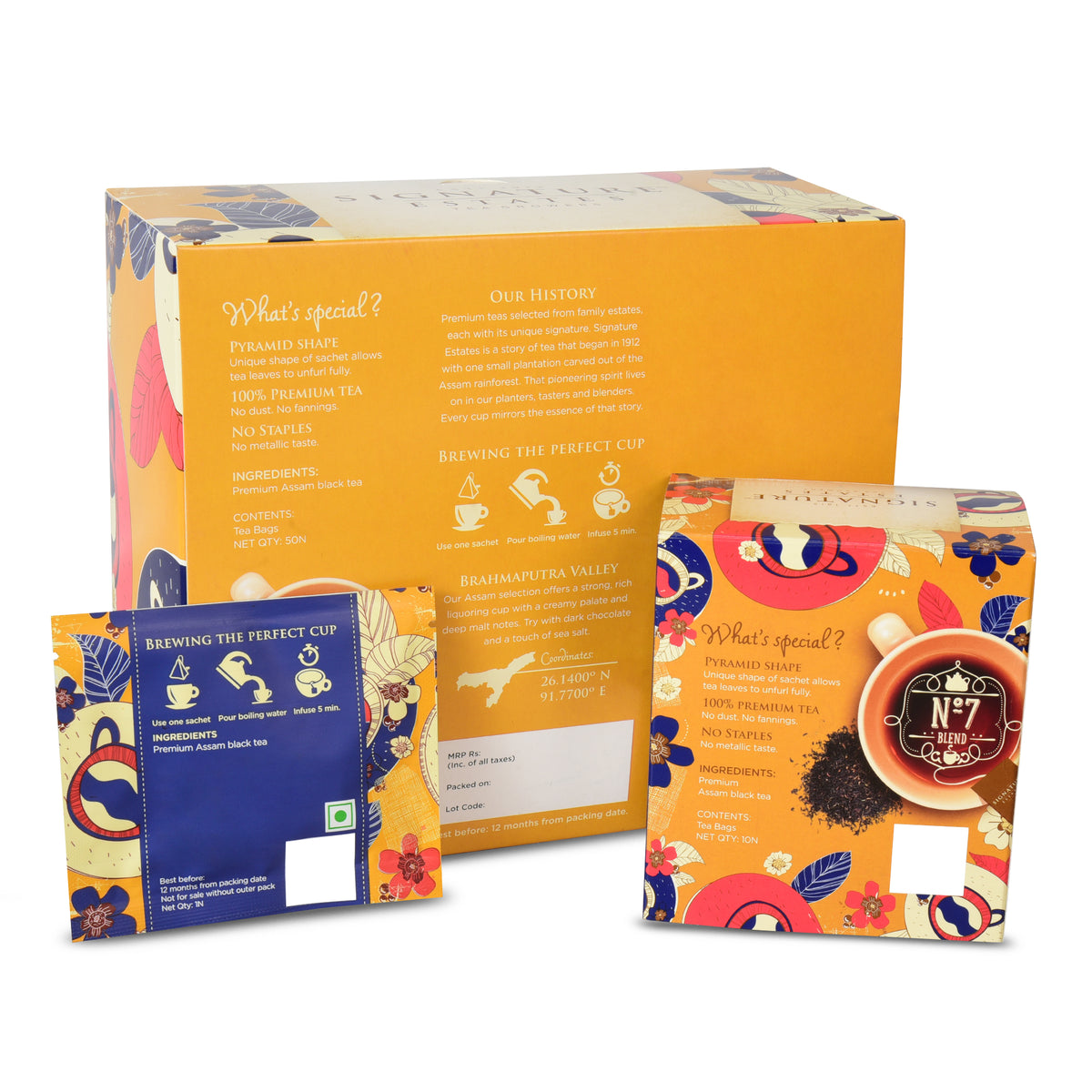 Signature Estates Assam Safari Single Origin Black Tea Bags – 50 Pyramid Sachets