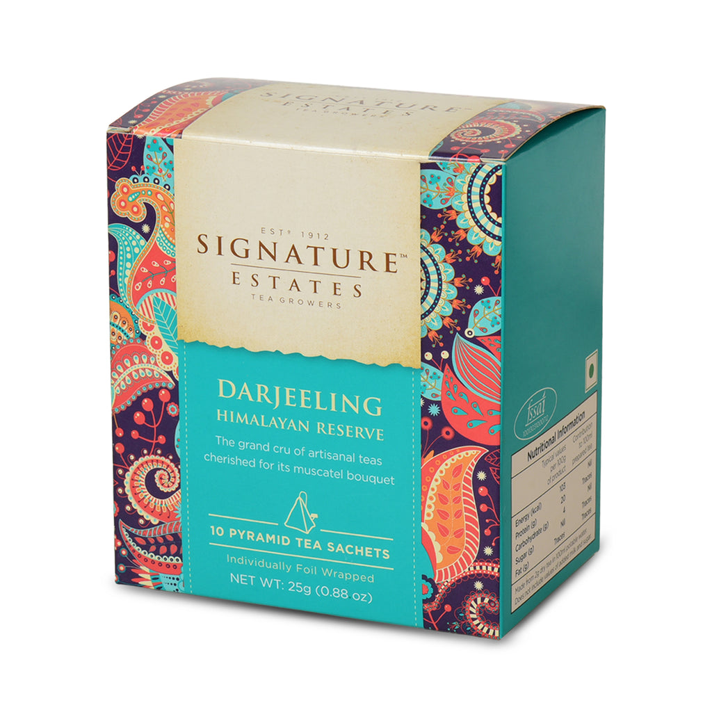 Signature Estates Darjeeling Himalayan Reserve Black Tea Bags – 10 Pyramid Bags