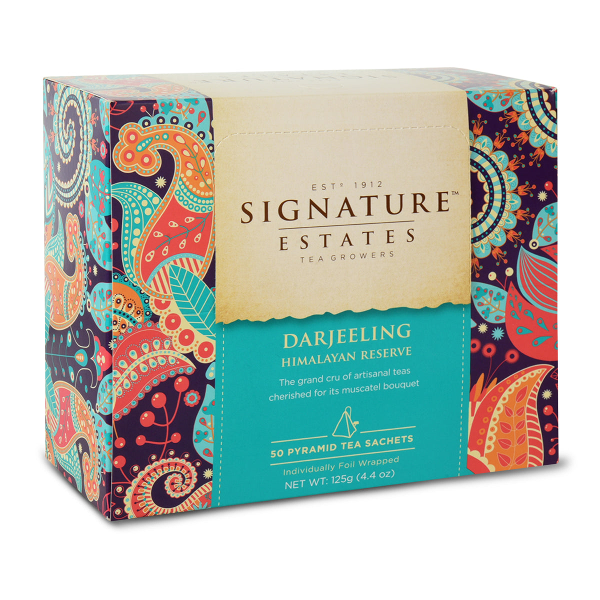 Signature Estates Darjeeling Himalayan Reserve Black Tea Bags – 50 Pyramid Sachets