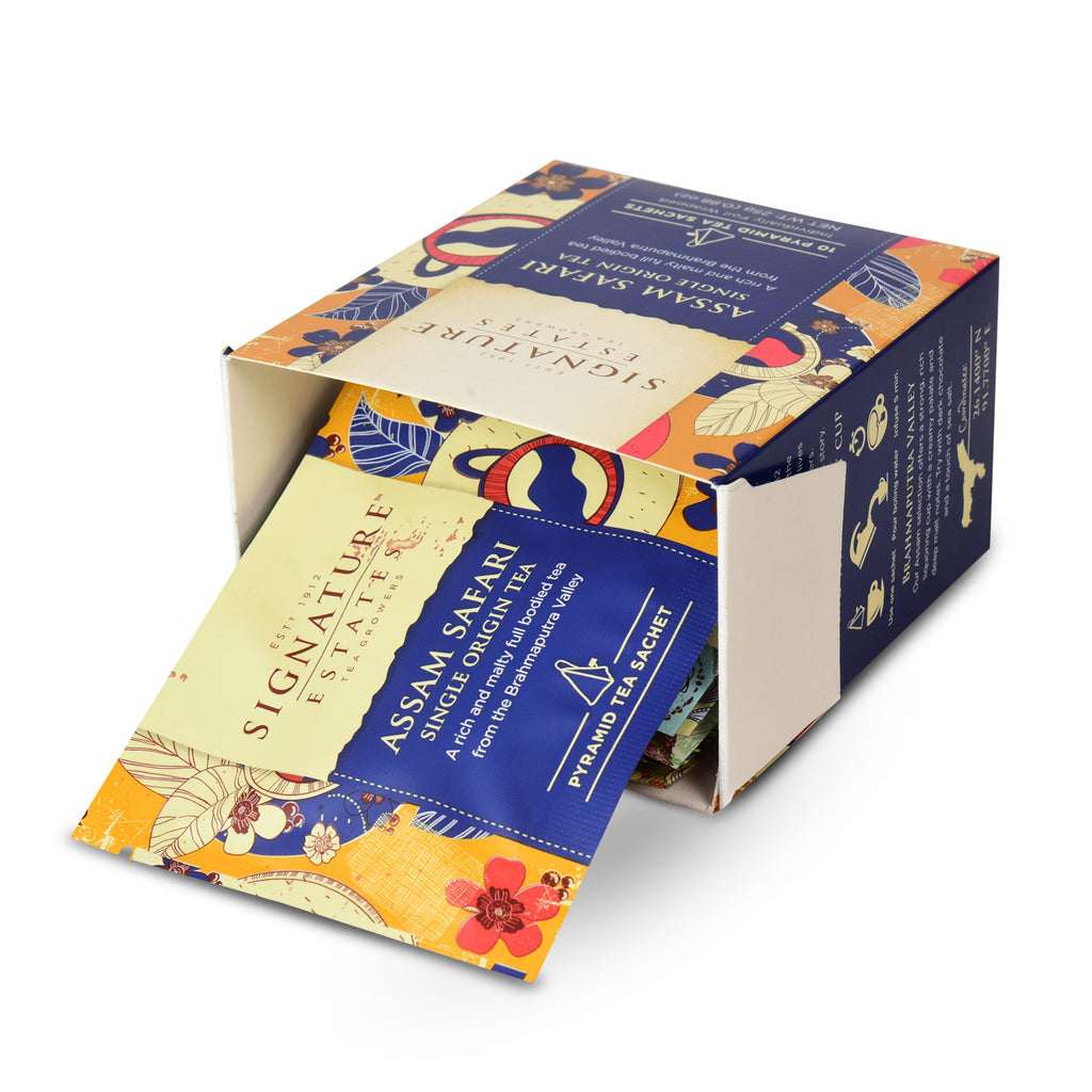 Signature Estates Assam Safari Single Origin Black Tea Bags – 10 Pyramid Bags