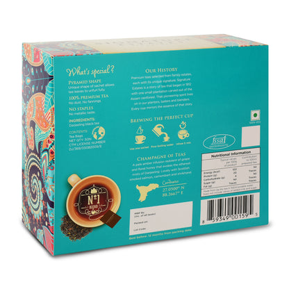 Signature Estates Darjeeling Himalayan Reserve | Premium Darjeeling BlackTea | Himalayan DarjeelingTea | Artisanal Estate Tea | Smooth Floral Black Tea | 50 Sachets