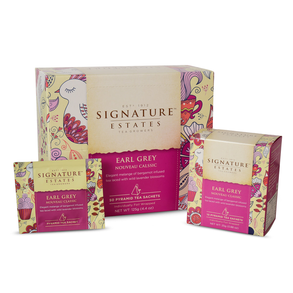 Signature Estates Earl Grey Nouveau with Bergamot & Lavender – 50 Pyramid Sachets