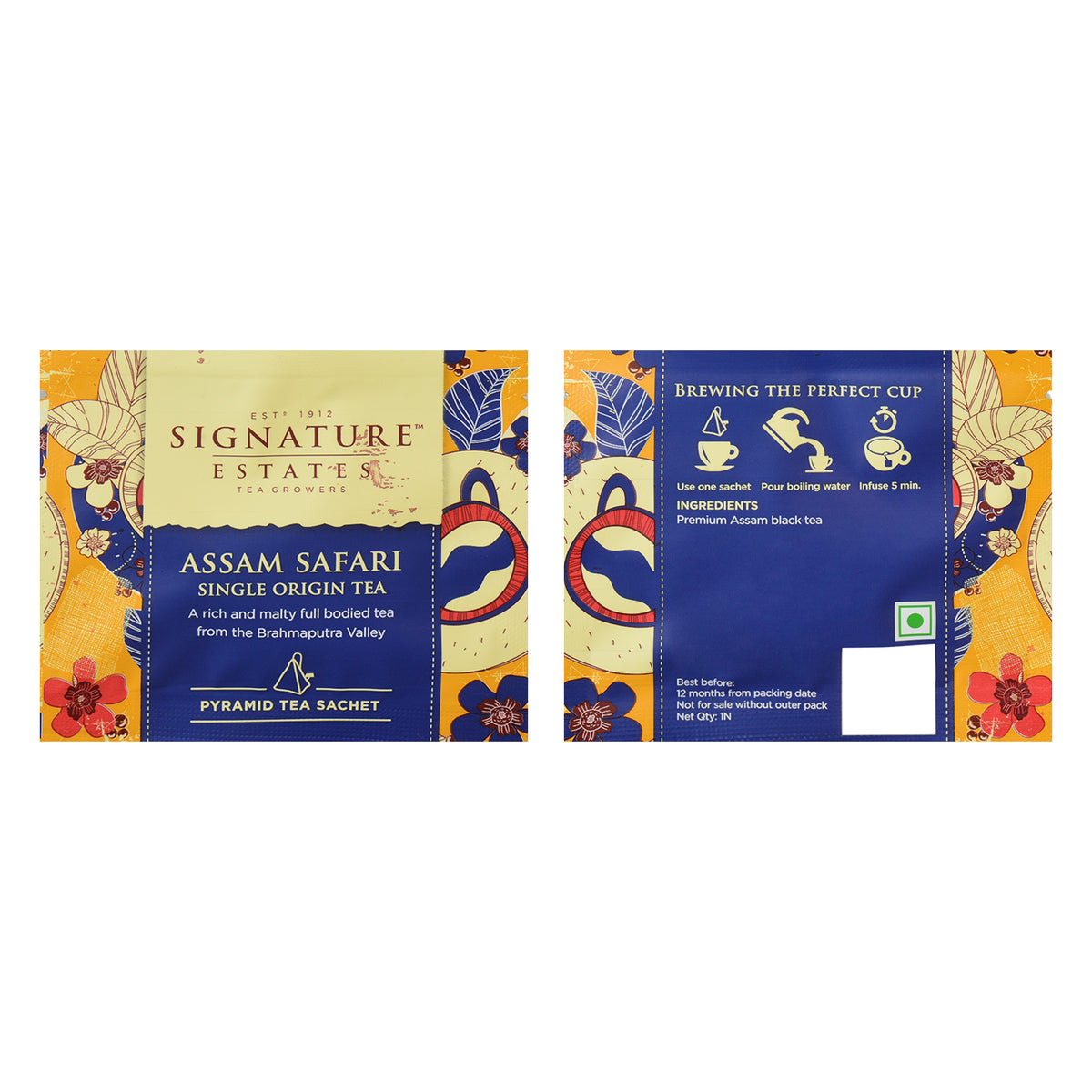 Signature Estates Assam Safari Single Origin Black Tea Bags – 10 Pyramid Bags