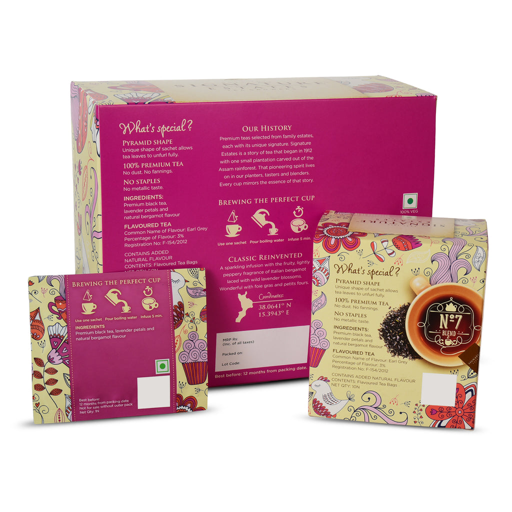 Signature Estates Earl Grey Nouveau with Bergamot & Lavender – 50 Pyramid Sachets