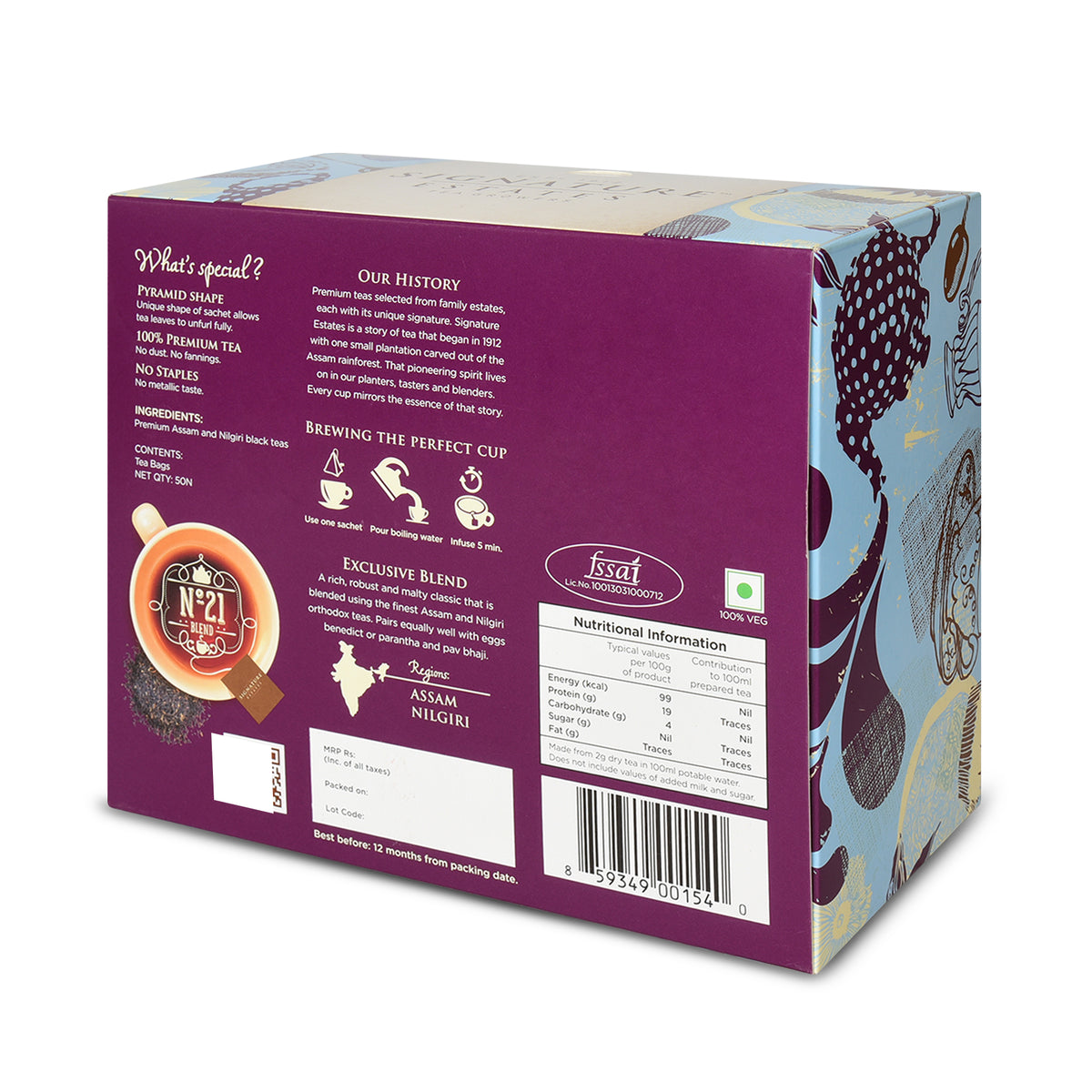 Signature Estates English Breakfast Exclusive Blend – 50 Pyramid Sachets