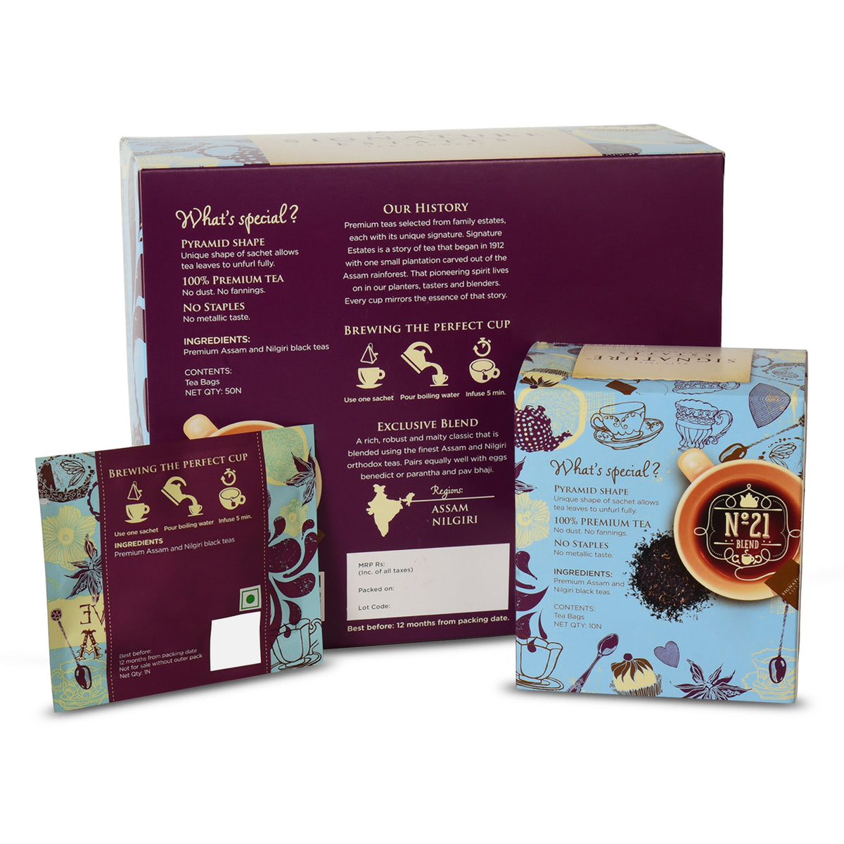 Signature Estates English Breakfast Exclusive Blend – 50 Pyramid Sachets