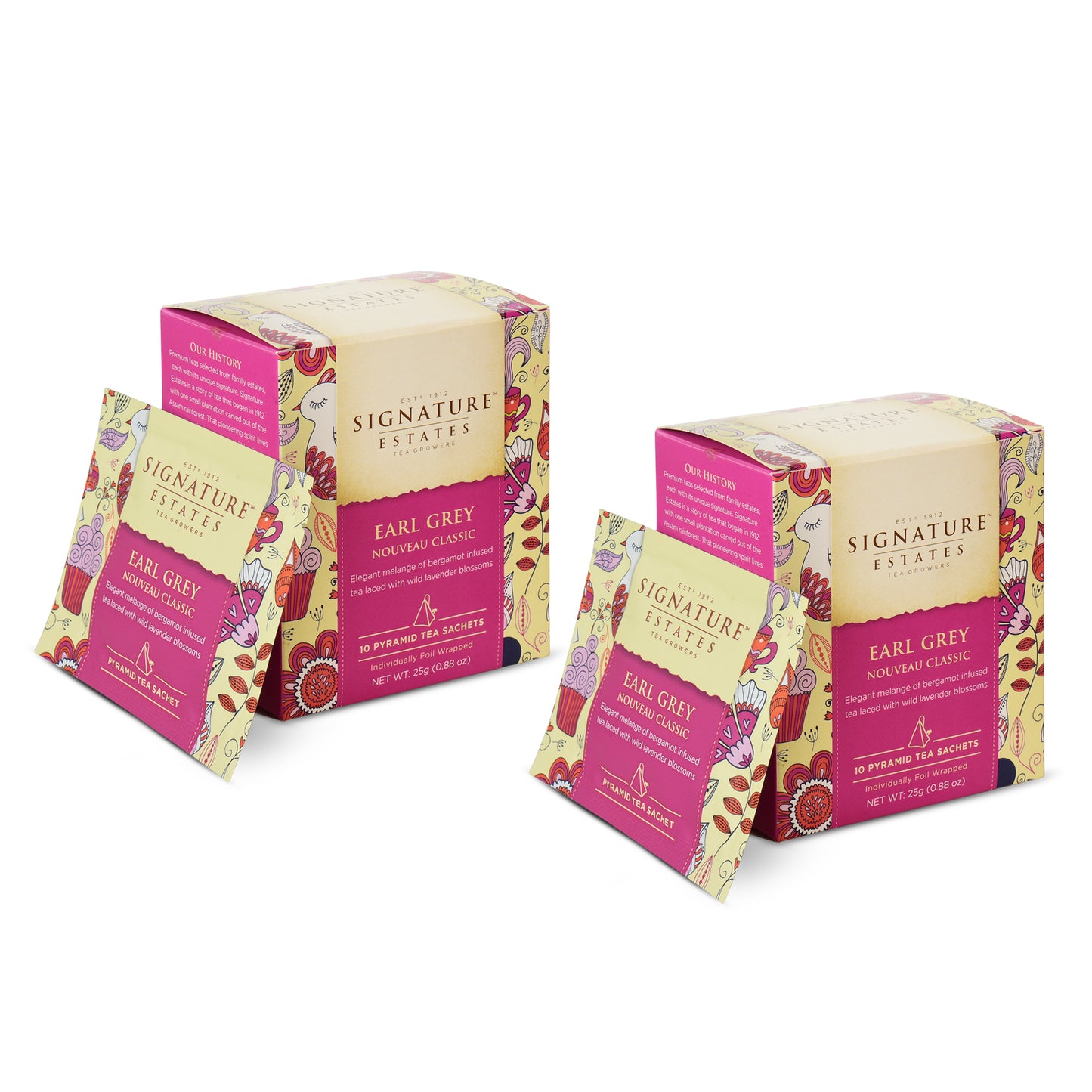 Signature Estates Earl Grey Nouveau Classic | Premium Earl Grey Tea | Bergamot & Lavender Black Tea | Classic Flavoured Black Tea | EarlGrey Tea Bags | 20 Tea Bags (Pack of 2)