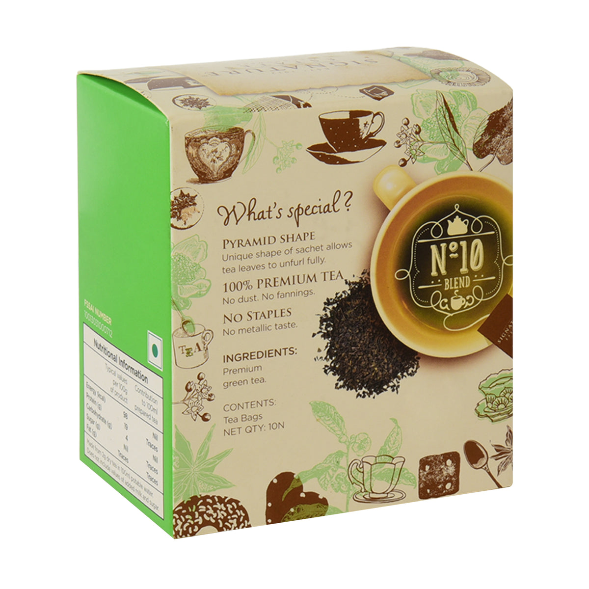 Signature Estates Pure Green Single Origin Nilgiri Tea Bags – 10 Pyramid Bags