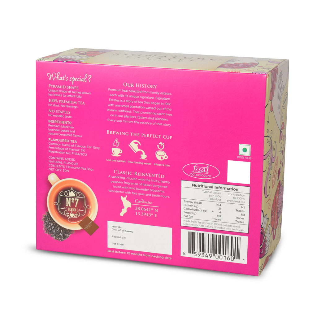 Signature Estates Earl Grey Nouveau with Bergamot & Lavender – 50 Pyramid Sachets