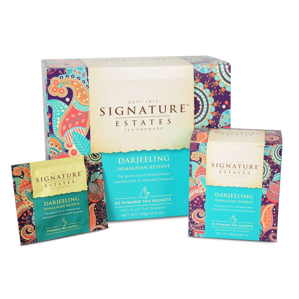 Signature Estates Darjeeling Himalayan Reserve Black Tea Bags – 50 Pyramid Sachets